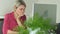 tired frustrated adult female businesswoman student looking at computer at home