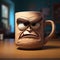 Tired Grumpy Mug: Photorealistic Portraiture Of Angry Coffee