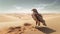 Tired Hawk Walking Through Desert - Photorealistic Landscape Art