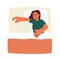 Tired latina woman sleeping semi flat color vector character