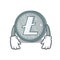 Tired Litecoin character cartoon style