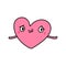 Tired lost depressive heart symbol hand drawn vector illustration doodle icon