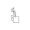 tired man sits on a box icon. Element of man carries a box illustration. Premium quality graphic design icon. Signs and symbols co