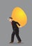 Tired Professional Men with Huge Golden Egg on His Back Vector C