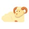 Tired ram icon cartoon vector. Animal lamb