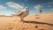 Tired Seagull: A Stunning Ray Traced Portrait In The Desert