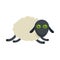 Tired sheep icon, flat style