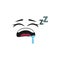 Tired sleepy emoticon with z sign isolated icon