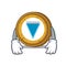 Tired Verge coin mascot cartoon