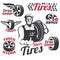 Tires shop or service retro emblem