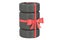 Tires wrapped ribbon and bow, 3D rendering