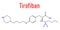 Tirofiban anticoagulant drug molecule. Skeletal formula. Chemical structure