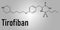 Tirofiban anticoagulant drug molecule. Skeletal formula. Chemical structure