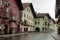 Tirolean street with tipical austrian houses