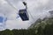 Tiroler Zugspitzbahn at the Austrian station, a wire ropeway going up to the summit of the Zugspitze, highest mountain in Germany.