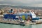 Tirrenia ferry moored at port of Civitavecchia. Italy