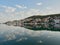 Tisno, Croatia - City landscape in the morning overlooking the marina with boats. Murter Island