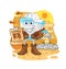 Tissue box cowboy with wanted paper. cartoon mascot vector