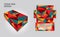Tissue box Design Multicolorful polygon background, 3d box,  Product design, Packaging template vector, Tissue box Mock up