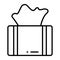 Tissue box vector icon for cleaning wipes, hygiene accessory