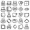 Tissue icons set, outline style