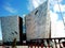 Titanic Museum in Belfast, North Ireland, detail of building and architecture of Titanic Museum in Belfast