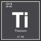 Titanium chemical element, dark square symbol