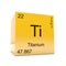 Titanium chemical element symbol from periodic table