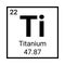 Titanium periodic element icon. Titanium symbol chemistry