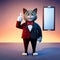 Title: Captivating Cat in a Tux, Generative AI