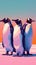 Title: Charming Penguins: Playful Illustration of Adorable Birds
