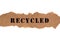 Title Word Recycled on Brown Paper Banner