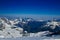 Titlis panorama above Truebsee in winter