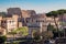 Titus Arch and the Roman Colosseum in Rome, Italy as seen from t