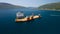 Tivat, Montenegro - 31 July 2017: Heavy lift vessel Dockwise Vanguard came to Montenegro to take the floating dock