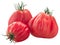 Tlacolula Ribbed heirloom ribbed tomatoes Solanum lycopersicum fruits  isolated