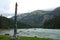 Tlingit totem on the Chilkoot River, near Haines, AK