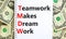 TMDW Teamwork makes dream work symbol. Concept words TMDW Teamwork makes dream work on white note beautiful white background.