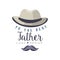 To the best Father logo design, Happy Fathers Day creative label for banner, poster, greeting card, shirt, hand drawn