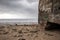 Beside to a casemate on French west coast beach