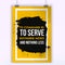 To command is serve. Quote about business. Vector simple design. Positive affirmation for poster. Illustration. On dar