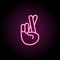 To cross fingers neon icon. Simple thin line, outline vector of emoji icons for ui and ux, website or mobile application