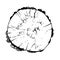 To cut the tree illustration, drawing, engraving, ink, line art, vector realistic illustration of the stump of the view