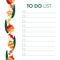 To-do list with New Year decorations. Christmas tree decorations, pine branches, candies. Blank template. Seamless brush