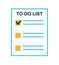 To do list or planning concept for business. Clipboard, survey or test with note, clipboard with documents. Vector illustration