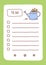To do list template decorated by spring flowers in a watering can