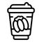 To go cup latte icon outline vector. Dark iced drink