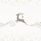 To The Left Flying Reindeer With Bauble Snowflakes Brown Beige