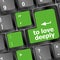 To love deeply, keyboard with computer key button