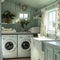 to make laundry look more luxurious, opt for an appliance with two washing machines and one sink